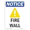 Signmission OSHA Notice Sign, Fire Wall With Symbol, 10in X 7in Rigid Plastic, 7" W, 10" L, Portrait OS-NS-P-710-V-12714 - alternate 1